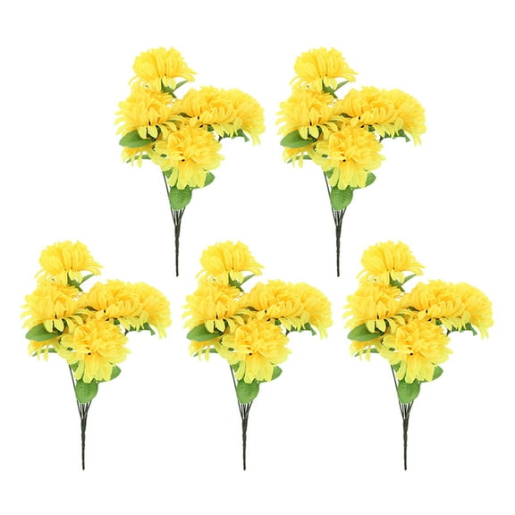 FRCOLOR  5 Pcs Fake Flowers for Vase Artificial Marigold Garland Yellow
