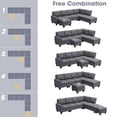 thumbnail image 3 of 104.3*78.7" Modern L-shaped Sectional Sofa,7-seat Linen Fabric Couch Set with Chaise Lounge and Convertible Ottoman for Living Room,Apartment,Office,3 Colors, 3 of 9