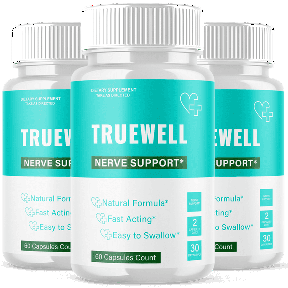 Truewell Advanced Nerve Health Support Pills Natural Vitamin Supplement True Well 180 Capsules