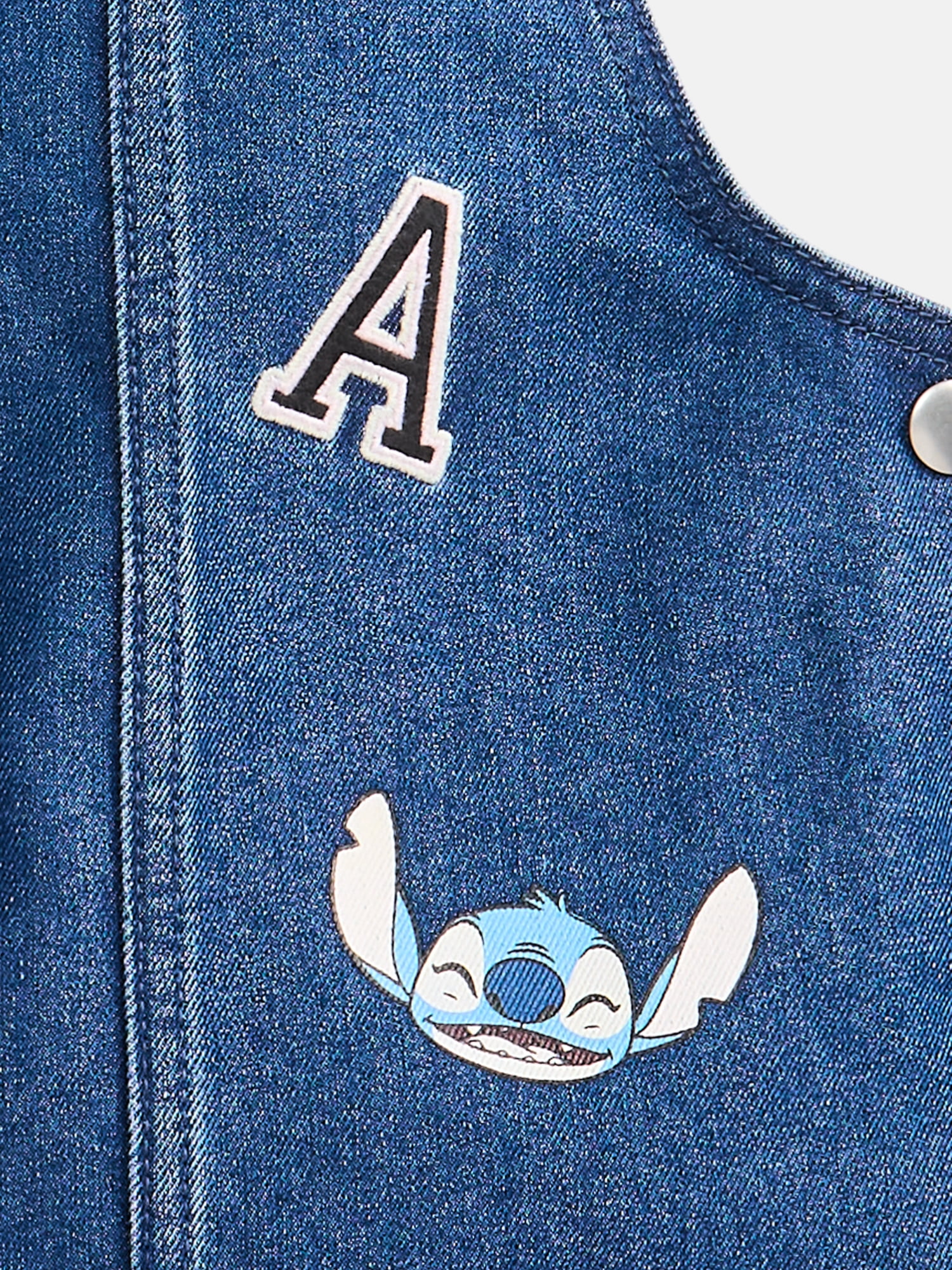 Stitch Girls Graphic Ribbed Tee and Denim Jumper Dress Set, 2 Piece, Sizes 4-12