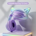 thumbnail image 5 of Auriculares portátiles con brillo RGB, luz controlable con Bluetooth, oreja de gato, reducción de ruido, inalámbricos, Bluetooth, Pc Gamer, 5 of 5