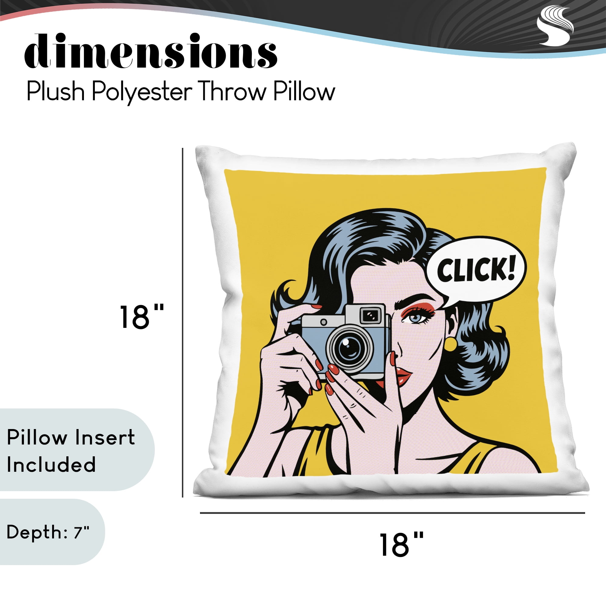Stupell Industries Click Retro Photographer Decorative Printed Throw Pillow, design by Andreas Magnusson