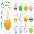 thumbnail image 3 of 42x Huevos de Pascua para colgar, coloridos huevos de Pascua de plástico, adornos de Pascua para exteriores, huevos de Pascua, otros adornos de Pascua, 3 of 7