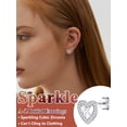 thumbnail image 4 of Pendientes de corazón de plata esterlina Silvora con Letra Q Joyería hipoalergénica, 4 of 8