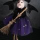 thumbnail image 4 of Figura de bruja colgante de Halloween, tela suave para decoración de casa encantada (púrpura), 4 of 8