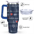 thumbnail image 3 of 40oz Funny Nurse Life Stainless Steel Flip Straw Tumbler Spill Proof Travel Cup Double Wall Vacuum Insulated Coffee Mug with Handle, 3 of 6
