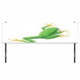 thumbnail image 3 of Animal Headboard, Illustration of a Frog from Behind Little Paws Tropic Nature Wildlife Modern, Upholstered Decorative Metal Bed Headboard with Memory Foam, King Size, Green White Yellow, by Ambesonne, 3 of 4