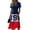 A03-Dark Blue, variant on Womens American Flag Dresses Wrap V-Neck Hight Waist Midi Sundress Short Sleeve A-Line Swing Summer Dresses