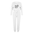 thumbnail image 4 of Pisexur Ensembles 2 Pcs pour Femmes Automne Tendance Imprimé Cœur Chandails en Molleton Col Rond Pantalons Jogger Survêtements Femmes Tenues 2 Pcs Décontractées Surdimensionnées pour Entraînement Voyage Vacances, 4 of 4
