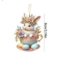 thumbnail image 3 of POLISE Spaces Bunny in Teacup with Flowers 2D Acrylic Easter Ornament for Tree, Wall or Shelf, Pastel Egg & Floral Design, Spring Home Decor & Gift for Collectors, 3 of 6