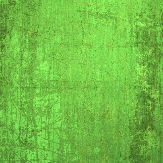 Ahgly Company Indoor Square Abstract Green Contemporary Area Rugs, 6' Square