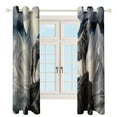 thumbnail image 3 of Blackout Curtains for Bedroom Howling Wolf Full Moon Full Room Darkening Grommet Curtains for Living Room,Thermal Insulated Ombre Drapes, 3 of 7