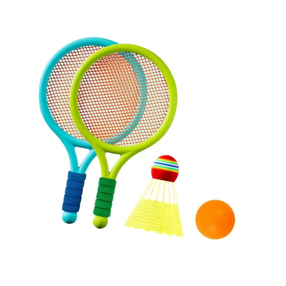 ZLight Badminton Rackets Children Shuttlecocks Racquet Lightweight Indoor Outdoor Activity For Boys Girls Hard Ball Park Blue and Green 39x19.5cm