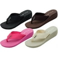 thumbnail image 2 of StarBay Women's Comfort Wedge Canvas Thong Flip Flop Sandal in Black, 2 of 2