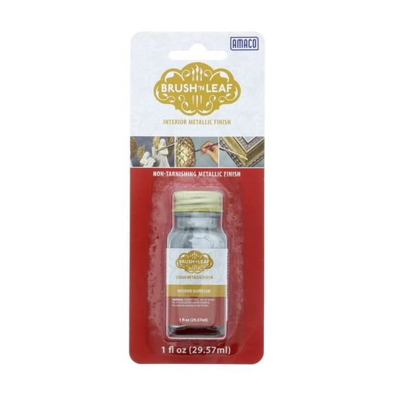 Amaco Brush 'n Leaf Metallic Paint, Silver Leaf, 1 oz.