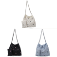 thumbnail image 1 of Bolso Hombro Acolchado para Mujer Diario Sencillo Con Patrón Lazo Y Pequeño () Blanco, 1 of 9