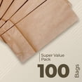 thumbnail image 4 of Kraft Brown Paper Lunch Bags | 8 Lb. 100 Pack | Bulk Disposable Large Lunch Size Paper Sacks for Kids, Small Business, Sandwich Snack Food, Grocery Shopping, Restaurant Store Supplies, 4 of 5