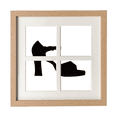 thumbnail image 1 of Women's High Heels Black Outline Pattern Frame Wall Tabletop Display 4 Openings Picture, 1 of 3