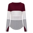 thumbnail image 3 of WISEFIN Women's Casual Long Sleeve Contrast Color Casual Pregnant Nursing Maternity T-Shirts, 3 of 4