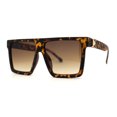 thumbnail image 3 of Squared Mobster Mafia Oversize Rectangular Sunglasses Matte Tortoise Brown, 3 of 4