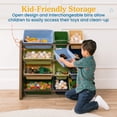 thumbnail image 4 of ECR4Kids Tree Toy Storage Organizer and 12 Removable Plastic Bins, Kids Furniture, Earthtone, 4 of 9