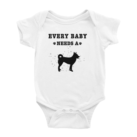 

Every Baby Needs A Norwegian Buhund Dog Funny Baby Jumpsuits For Boy Girl 0-3 Months