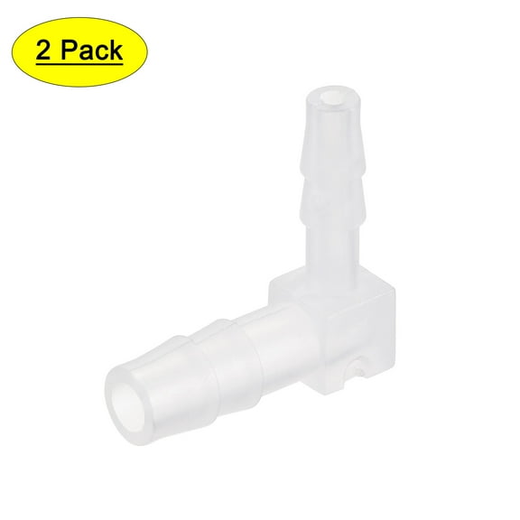 Uxcell 5mm to 7mm Dia. Plastic Elbow Coupler Barb Hose Fitting 2 Pack