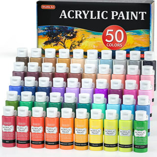 TMOL Acrylic Paint Set, 36 Colors (2 oz/Bottle) with 12 Art Brushes, Art Supplies for Painting Canvas, Wood, Ceramic & Fabric, Ric