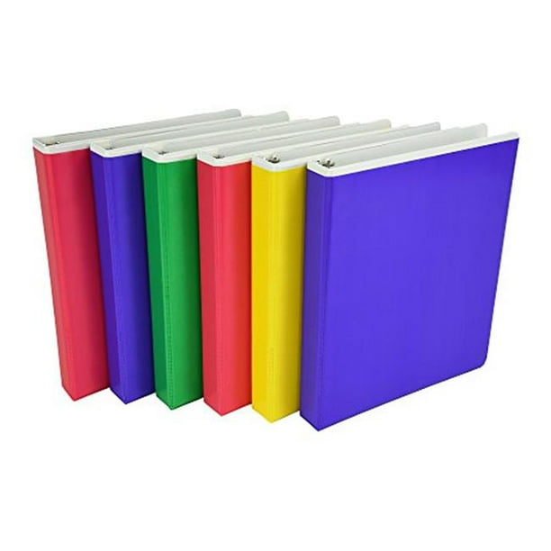1" Color Pocket Binder, 6Pack