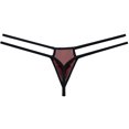 thumbnail image 2 of Botmois Men Underwear Double Belt Bikini Lingerie Thong Silk Soft Pouch T-back G-string Tangas Red Brown XL, 2 of 3