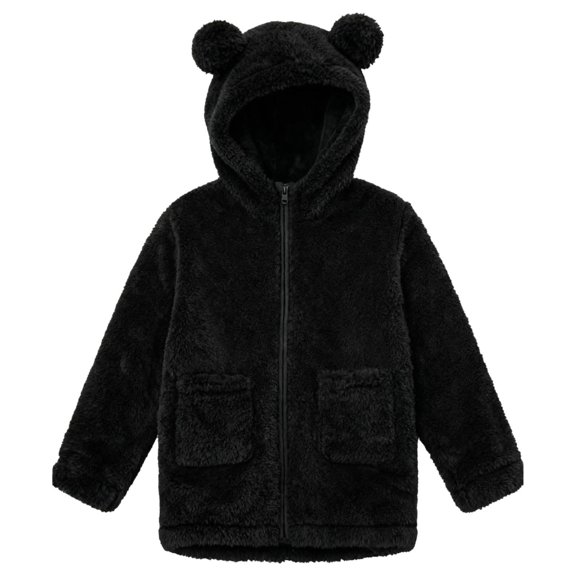 Swuxness Toddler Hooded Fleece Jackets Long Sleeve Pockets Fall Mid-Length Warm Coat