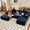 Blue, variant on 96" U-Shaped Sectional Sofa with Ottoman, Modern Cloud Couch Deep Seating Corduroy, No Assembly, Black