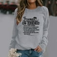 thumbnail image 2 of Gibobby Sudadera con capucha y cremallera de mujer estampado de de manga larga patrón de letras cuello redondo sudadera Casual Tops camisa blusa （Gris， M), 2 of 5