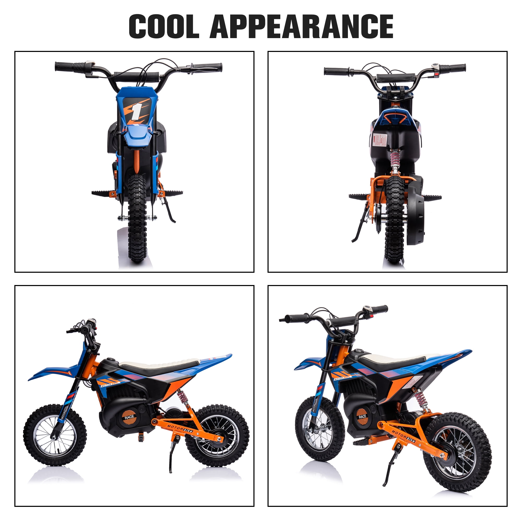 COCLUB 24V Electric Dirt Bike for Kids 13+, Kids Electric Motorcycle & Ride on Bike, CPC Certified, 250W Motor, 30-Min Ride Time, Hydraulic Suspension - Blue