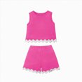 thumbnail image 5 of TOWED22 Girls 2 Piece Short Set Baby Girl Summer Clothes Ruffle Sleeve T-Shirt and Bow Knot Shorts Toddler Girl Outfit Set(Blazer,11-12 Y ), 5 of 5