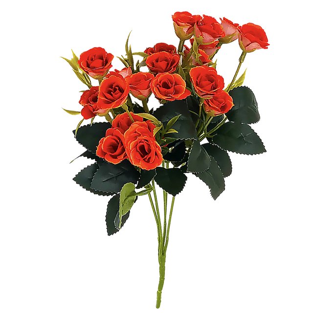 Worallymy 25 cabezas de rosas artificiales para mesa de escritorio ramo de rosas falsas decorativas decoración floral para fiesta de boda naranja y rojo Worallymy JD735807373