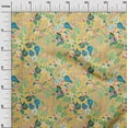 thumbnail image 2 of oneOone Velvet Yellow Fabric Leaves & Flowers Floral Sewing Fabric By The Yard Printed Diy Clothing Sewing Supplies 58 Inch Wide, 2 of 5