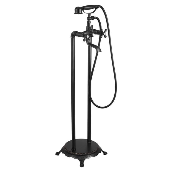 Clawfoot Bathtub Faucet, Freestanding Tub Faucets with Handheld Shower, Vintage Oil-Rubbed Bronze Tub Filler Faucet Shower Kit with 360° Rotation Spout & 59-inch Long Hose for Bathtubs