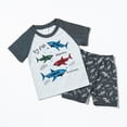thumbnail image 2 of KPOPLK Toddler Boys 2Pcs Outfits Set Short Sleeve Farm Pattern T-Shirt Top and Casual Shorts Summer Clothes 1T 2T 3T 4T Size 3-4 Years,Sky Blue, 2 of 9