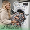 thumbnail image 5 of Sacred Thread Fleece Blanket South Western, Reversible Mexican, Vibrant Aztec Blankets and Throws for Aztec Decor for Home (Grey Flannel / Sherpa) (Full (60''x80''), 5 of 10