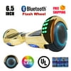 "UL2272 Certified Bluetooth TOP LED 6.5"" Hoverboard Two Wheel Self Balancing Scooter Chrome Gold"