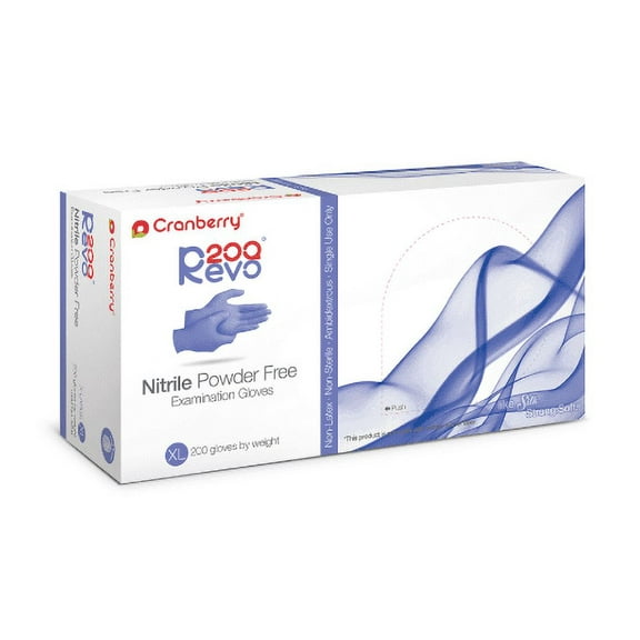 Cranberry 3209 R200 Nitrile Examination Gloves Powder Free Extra Large 200/Bx