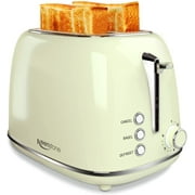 Toasters 2 Slice, Stainless Steel Toasters with Bagel, Cancel, Defrost Function and 6 Bread Shade Settings Bagel Toaster(Cream)