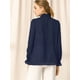 thumbnail image 5 of INSPIRE CHIC Blusa Camisa Tops Con Botones Manga Larga Pu?o Elástico Detalle De Volantes Para Mujeres Azul Marino XL, 5 of 6