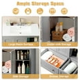 thumbnail image 3 of Without Basin Grey MDF spray paint double door double drawer with decorative strips bathroom cabinet 91*46*82cm, 3 of 14