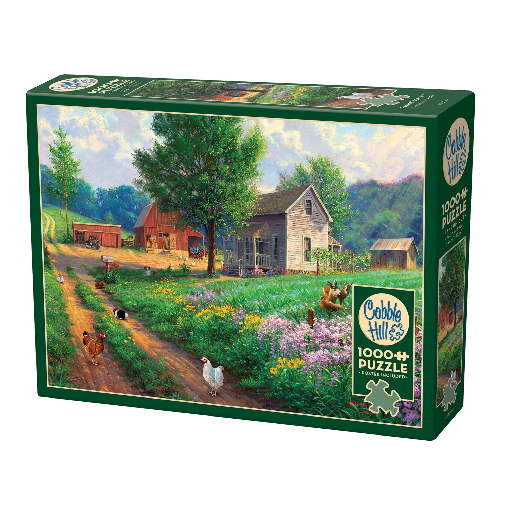 Cobble Hill 1000 Piece Puzzle: Country Farm - Reference Poster Included ...