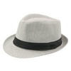 wendunide bucket hat sun hat womens Jazz Hat Men's Breathable Linen Top Hat Outdoor Sun Hat Curly Brim Straw Hat Grey