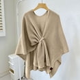 thumbnail image 4 of DeHolifer Women's Elegant Shawl Wrap - Cross Front Solid Color Poncho Cape - Wrap Topper Knitted Cardigans Sweater Shawls, 4 of 5