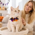 thumbnail image 5 of ZZAIXHL Halloween Pet Collar for Dogs Cat Collar with Orange Pumpkin Bow Bell Adjustable 11.02-16.93in Quick Release Breakaway Adjustable Buckle Cute Soft Collar for Small Medium Pets, 5 of 6