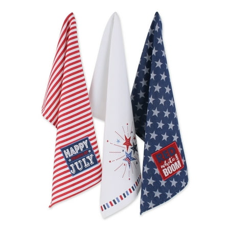 

Stars & Stripes Kitchen Textiles 18x28 Happy Fourth of July 3 Pieces